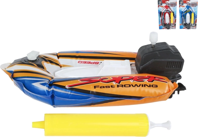Opblaasbare boot voor kinderen met pompje en opwindmechanisme 17 cm