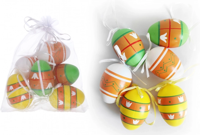 Dekorative bemalte Plastikeier 6 cm