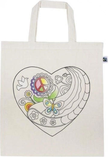 Katoenen tas om in te kleuren – hart