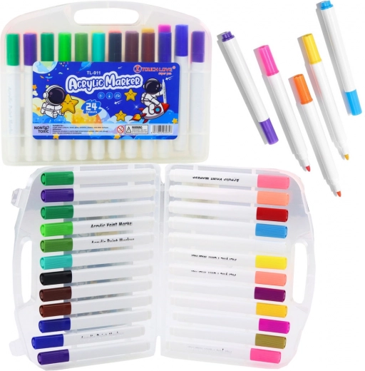 Set de marqueurs acryliques avec organiseur 24 pcs