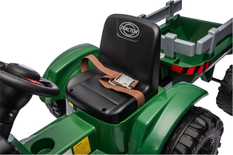 Safe seating with belt and stable wheels