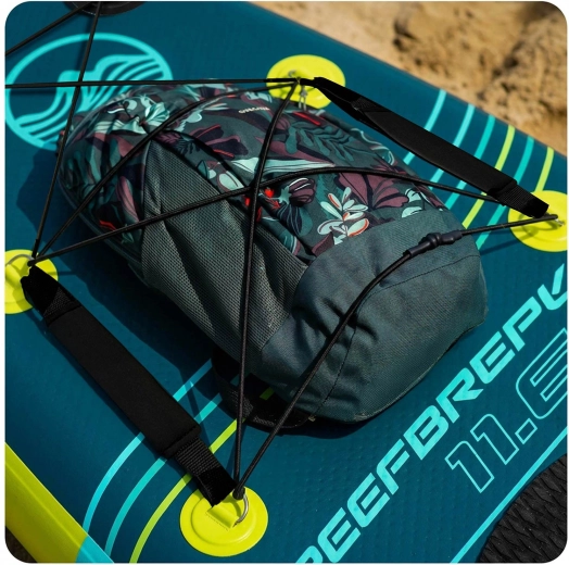 Comfort and confident footing with EVA surface and bungee net