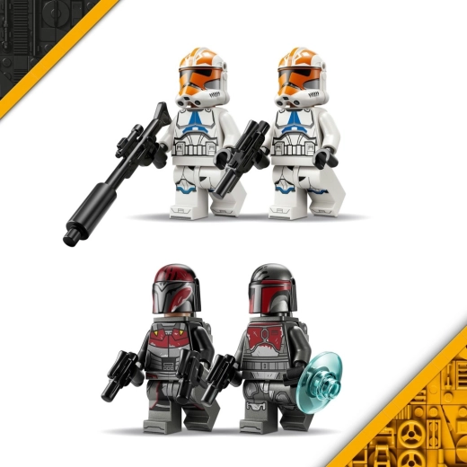Four detailed minifigures with weapons