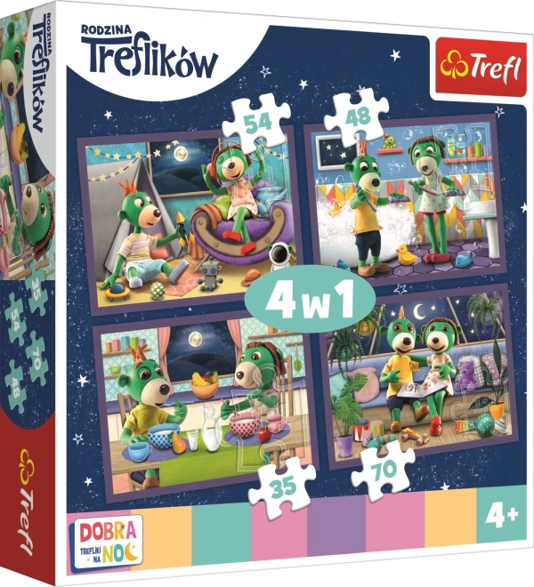 Puzzle Bonne nuit Treflíci - Rituels du soir 4-en-1