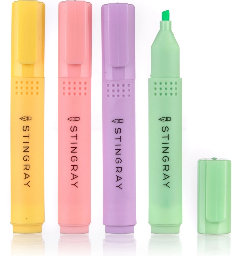 Pastelkleurige markeerstiften – mix kleuren (4 stuks)