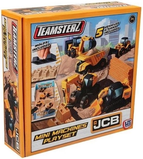 Teamsterz JCB – set de mini engins de chantier avec sable (5 pcs)