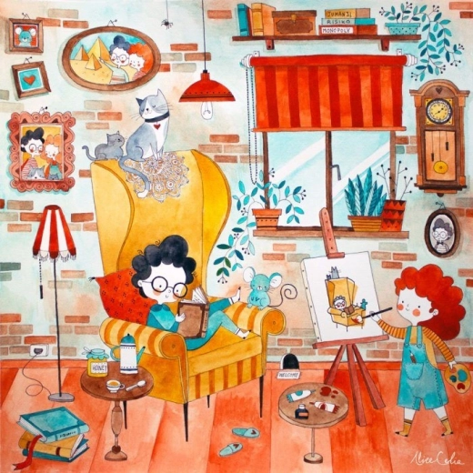 Puzzel Vrolijke Kamer 1023 stukjes