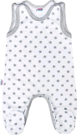 New Baby Classic II babysalopette grijs met sterretjes
