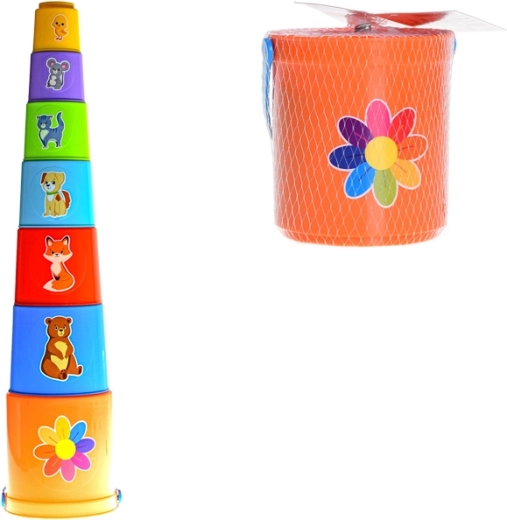 Stacking Colorful Cups – Pyramid for Kids 12m+