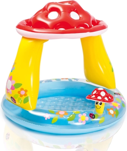 Inflatable kids’ paddling pool with canopy – Toadstool