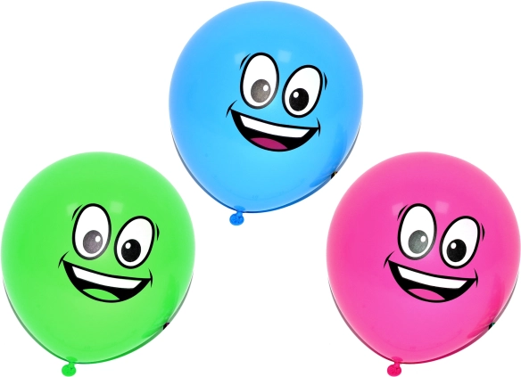 Aufblasbare Ballons mit Gesichtern, 30 cm, 10er-Set