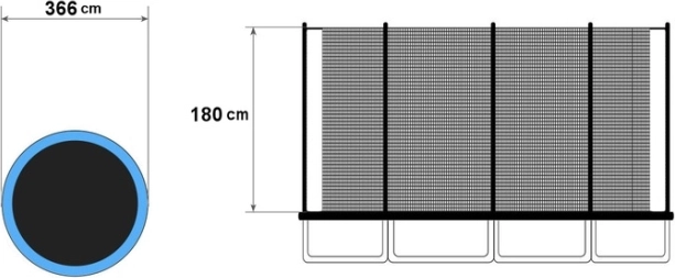 Fits 12 ft trampolines with 8 poles