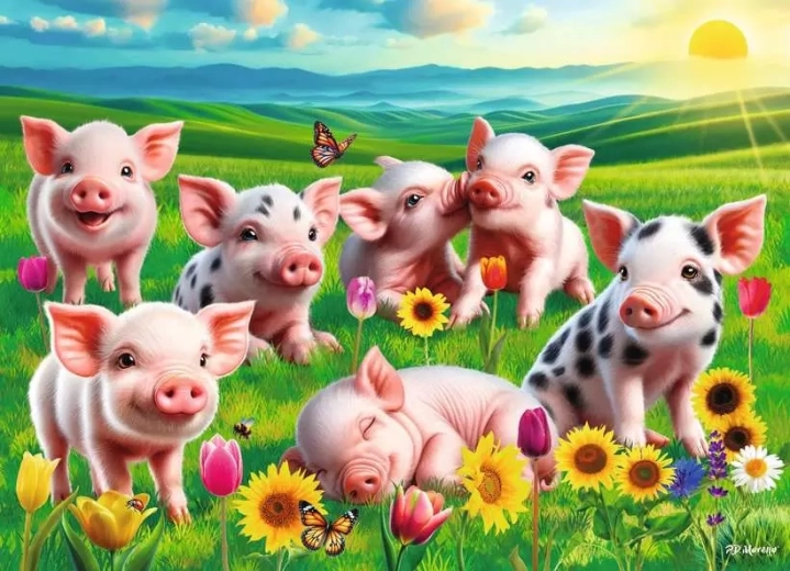 Ravensburger puzzel Schattige biggetjes 60 stukjes