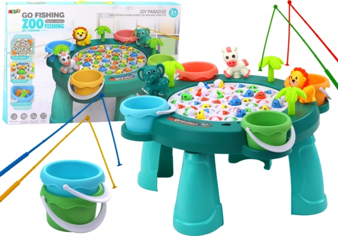 Kids’ fishing game table – green