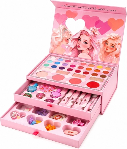 Practical case with a mirror and drawers