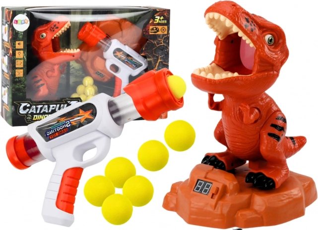 Leuk spel schieten op dinosaurussen met foam balletjes