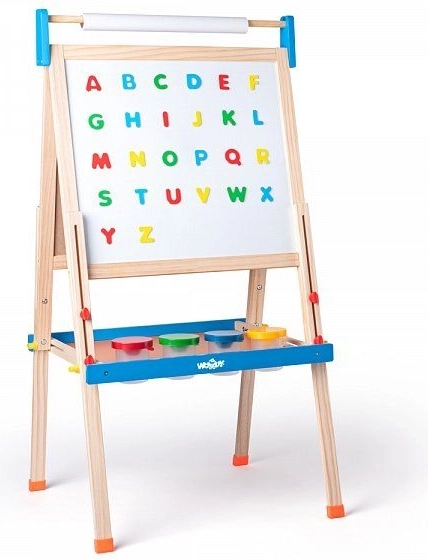 Dubbelzijdig magnetisch en krijtbord voor kinderen