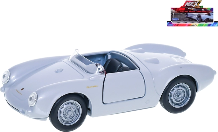 Welly Porsche 550 Spyder modèle de voiture en métal 11,5 cm à rétrofriction (pull-back) (12 pcs en boîte présentoir)
