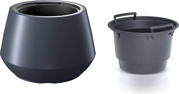 Planter with insert 43.6 cm anthracite