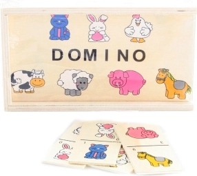 Holzdomino mit Tieren