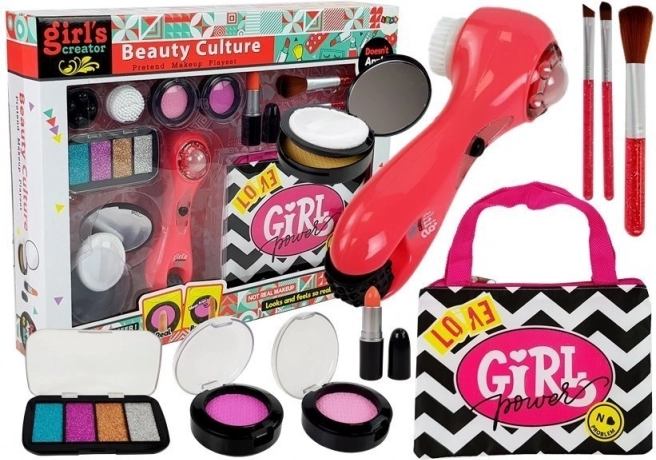 Schönheitsset mit Tasche, Massager und Lippenstift