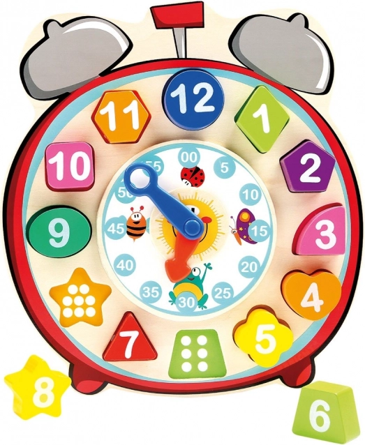 Bino horloge en bois à encastrer pour apprendre l’heure