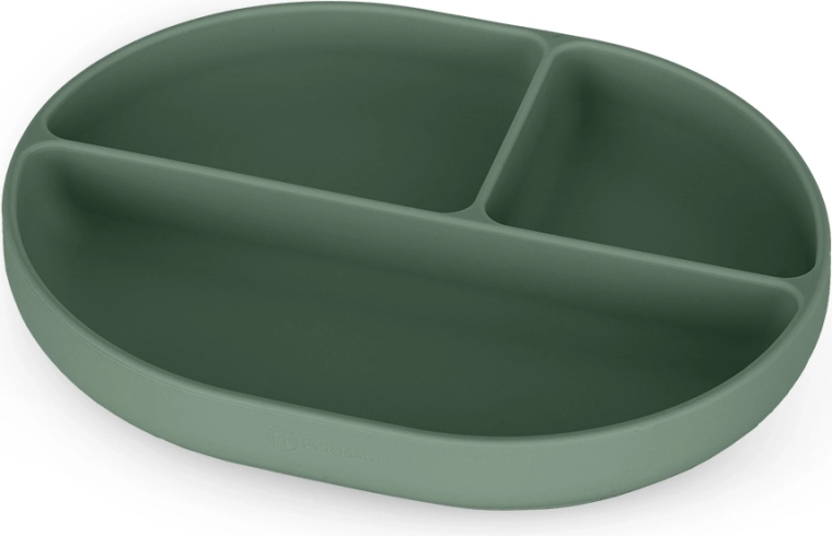 Petite&mars assiette ovale compartimentée en silicone avec ventouse Take&Match Desert Sand 6m+