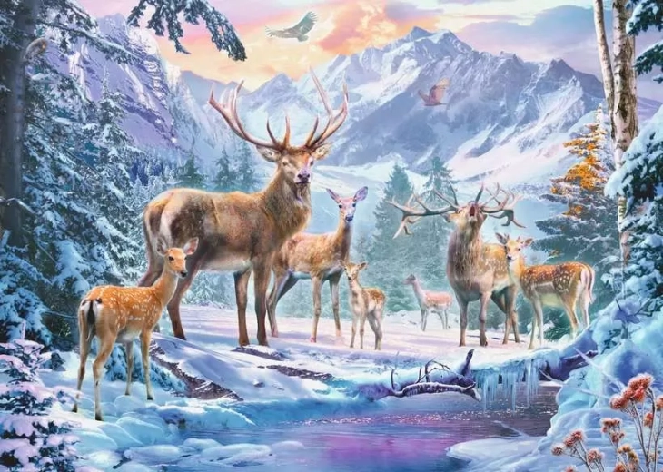 Ravensburger puzzel Herten in de winter 1000 stukjes