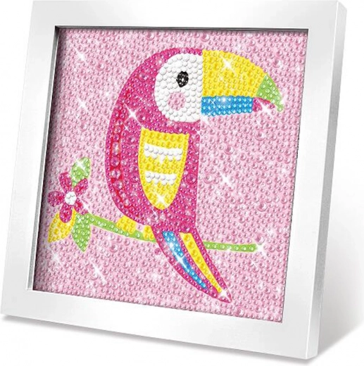 creatieve set schilderij met steentjes papegaai 17,5 × 17,5 cm