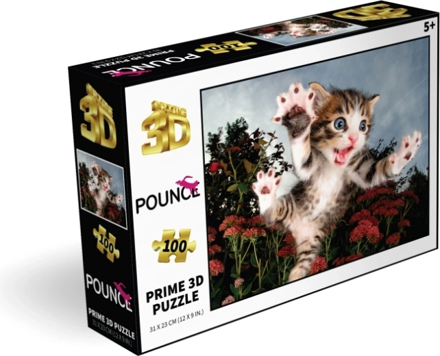 Adorable jumping kitten motif