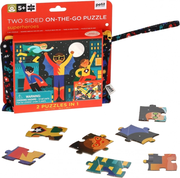 Dubbelzijdige puzzel Superhelden van Petit Collage