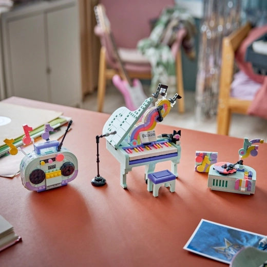 Accessoires et décoration dans un style musical rétro