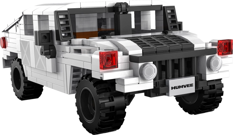 Realistic model of a white Humvee