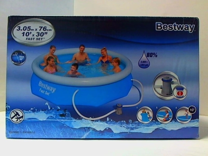 Bestway Fast Set self-supporting pool with inflatable ring 300 × 76 cm with filter pump