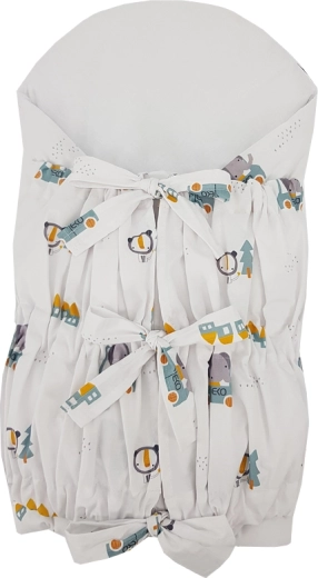 EKO cotton baby swaddle wrap with coconut insert Cars 75 × 75 cm