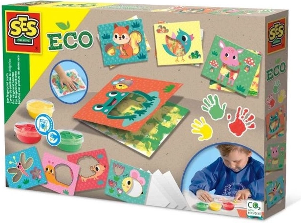 SES Creative eco finger painting with animal stencils