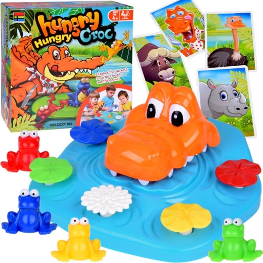 Jeu interactif Crocodile affamé et petites grenouilles en fuite