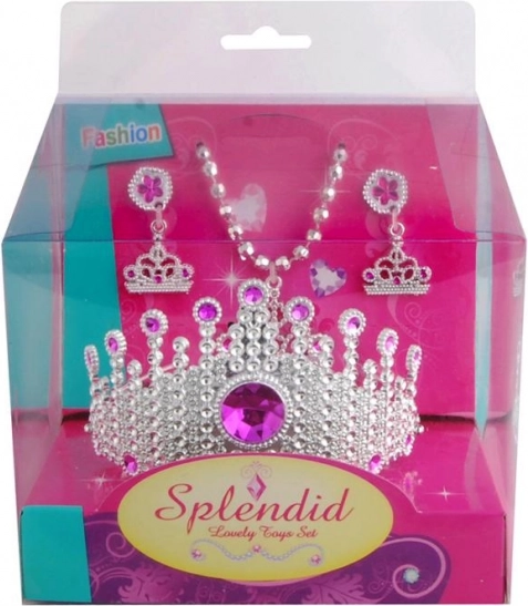 Set for Little Princesses – Pink Tiara, Necklace and Earrings
