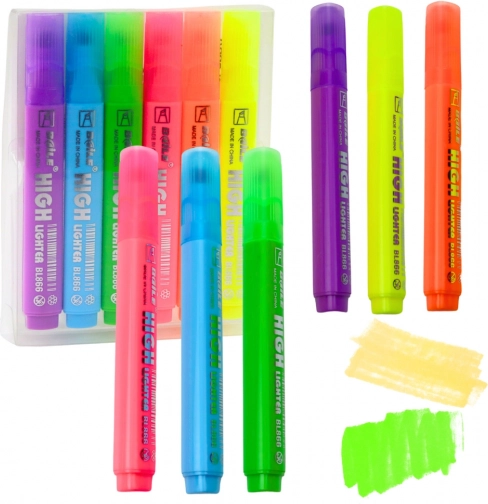 Set van neonmarkeerstiften 6 stuks