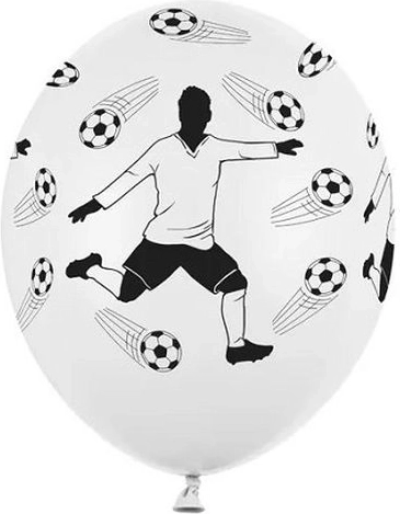 Partyballonnen met voetbalmotief (pastelwit) 30 cm