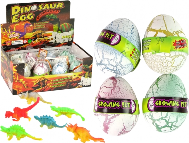 Oeuf Magique de Dinosaure qui Éclôt 6 cm Blanc