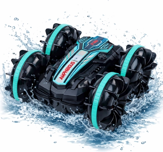 True amphibious driving on land and water