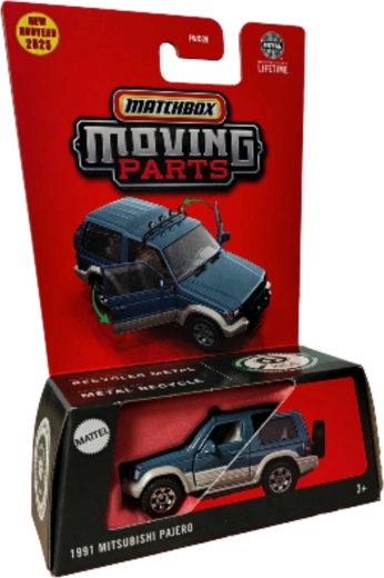 Matchbox Moving Parts Mitsubishi Pajero 1991 blue off-road car
