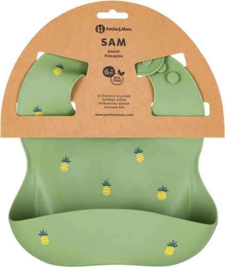 Petite&Mars silicone bib Take&Match Sweet Pineapples 6m+