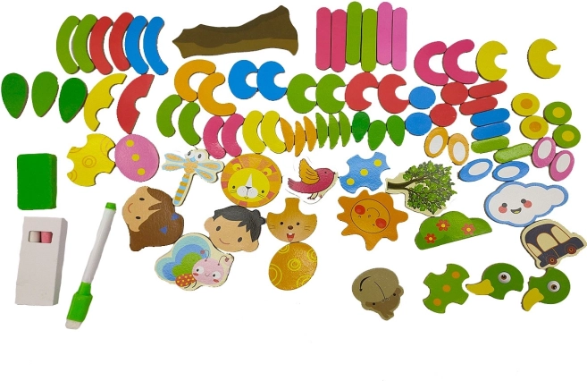 85 magnetic pieces for endless creativity