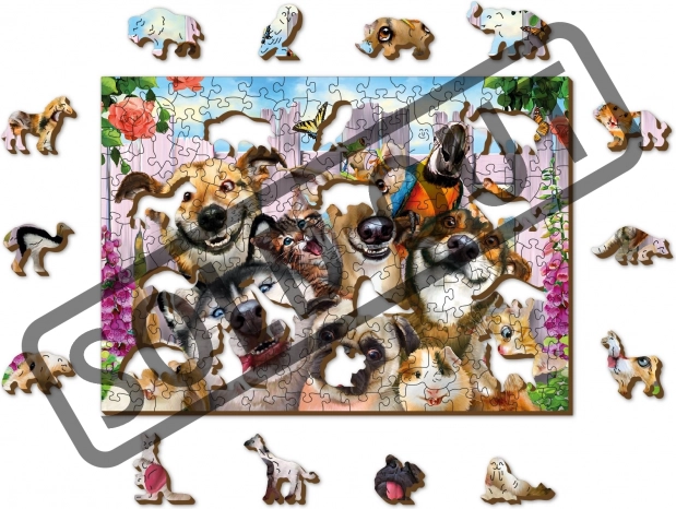 Houten puzzel Gekke knuffels van WOODEN CITY - 200 stukjes EKO