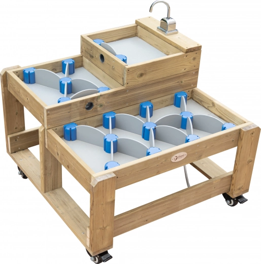 Table à eau en bois XL avec courant d’eau et barrages