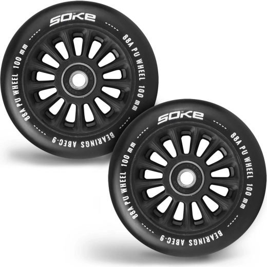 Soke scooter wheels 100 mm black 2 pcs