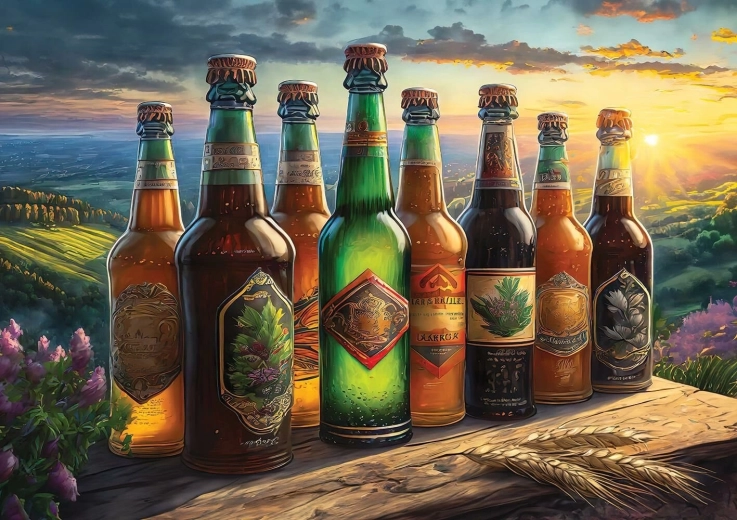 Puzzle ART PUZZLE Retro-Bierflaschen 1000 Teile