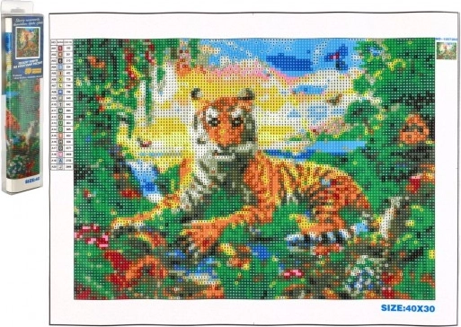 Diamantschilderij Koning van de Jungle 40x30 cm